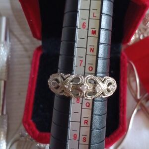 Gorgeous Solid S.925 Sterling silver Double heart ring